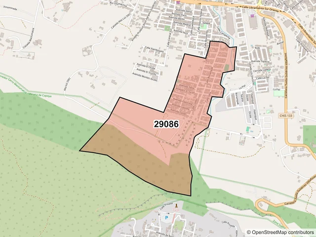 Mapa del código postal 29086, Tuxtla Gutiérrez, Chiapas