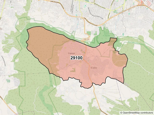 Mapa del código postal 29100, Tuxtla Gutiérrez, Chiapas