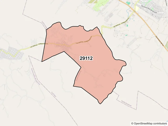 Mapa del código postal 29112, Tuxtla Gutiérrez, Chiapas
