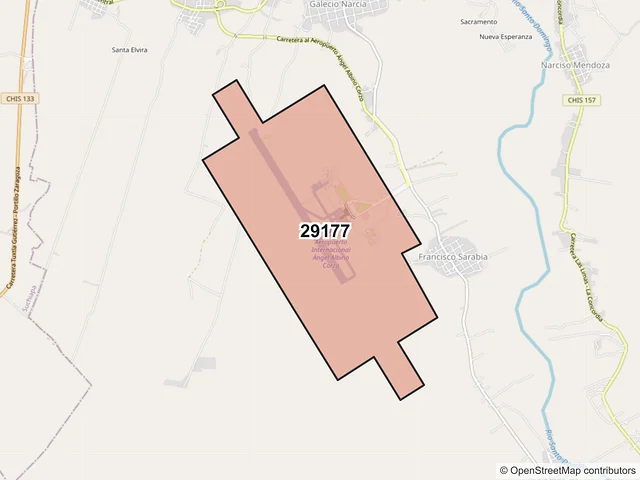 Mapa del código postal 29177, Chiapa de Corzo, Chiapas