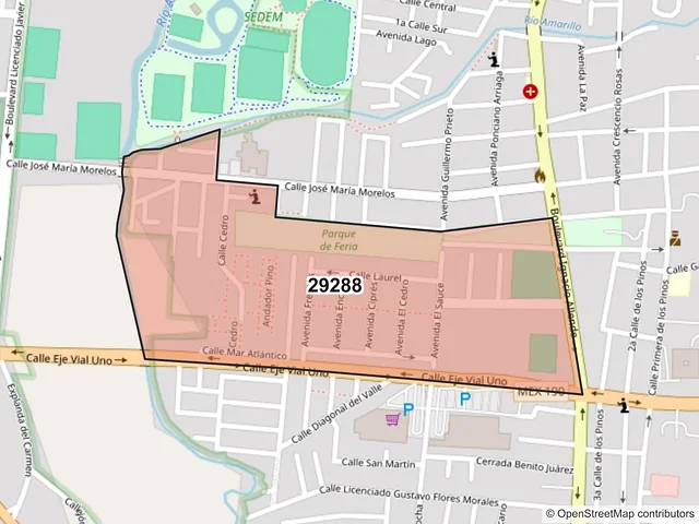 Mapa del código postal 29288, San Cristóbal de las Casas, Chiapas