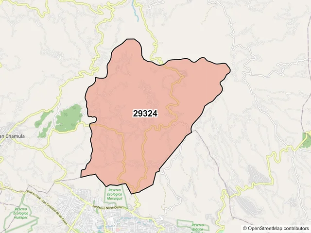 Mapa del código postal 29324, Chamula, Chiapas