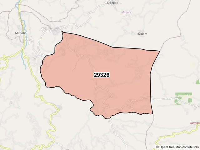 Mapa del código postal 29326, Chamula, Chiapas