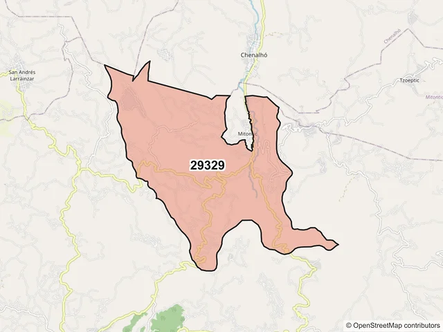 Mapa del código postal 29329, Chamula, Chiapas