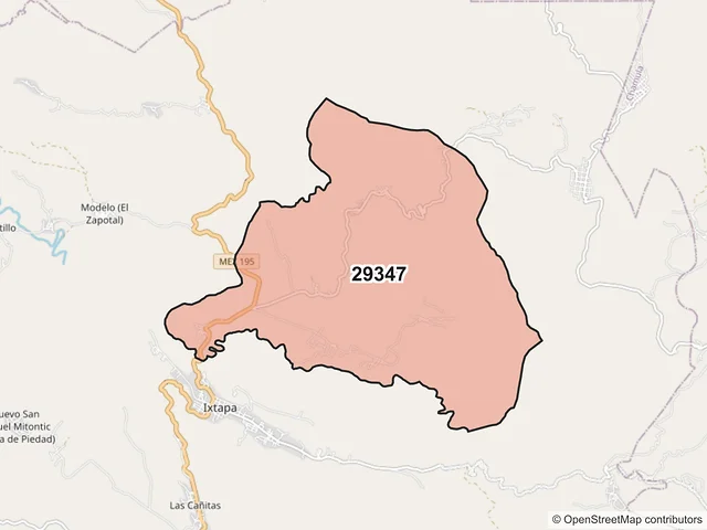Mapa del código postal 29347, Ixtapa, Chiapas