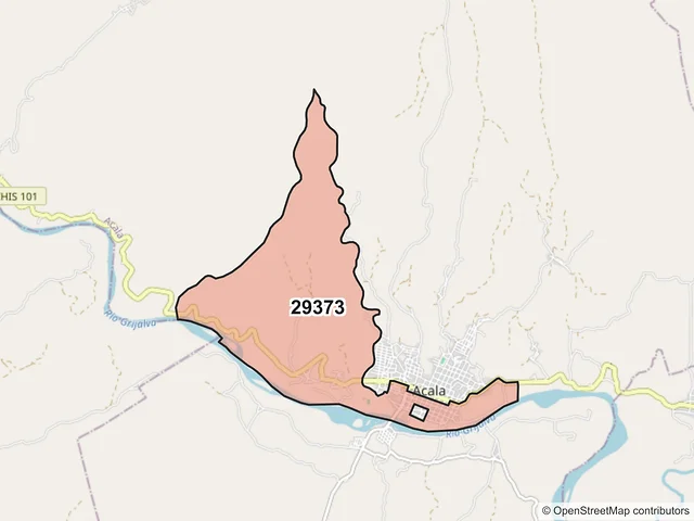 Mapa del código postal 29373, Acala, Chiapas
