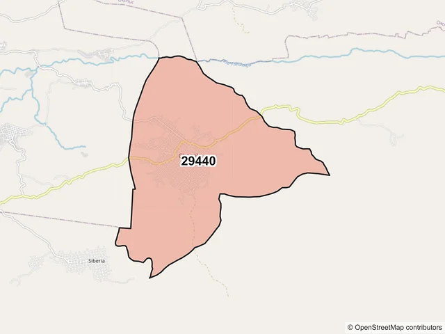 Mapa del código postal 29440, Chanal, Chiapas