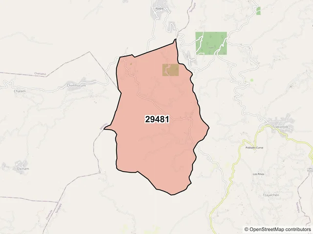 Mapa del código postal 29481, Tenejapa, Chiapas