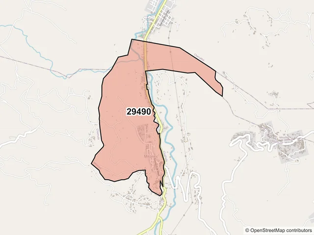 Mapa del código postal 29490, Mitontic, Chiapas