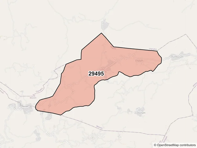 Mapa del código postal 29495, Mitontic, Chiapas