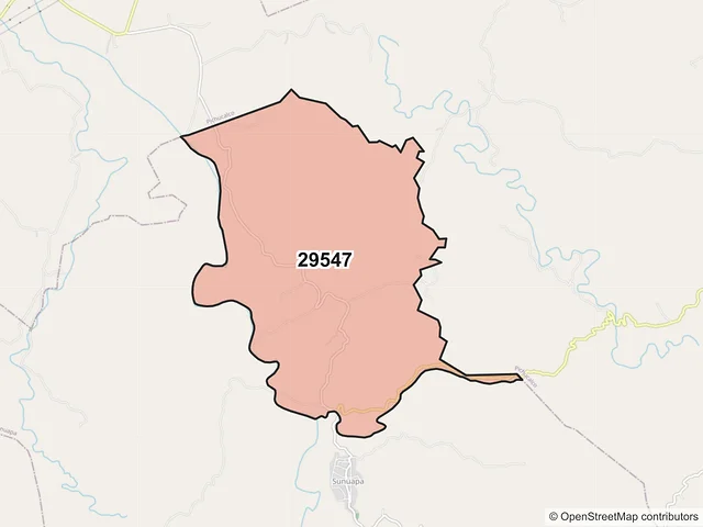 Mapa del código postal 29547, Sunuapa, Chiapas