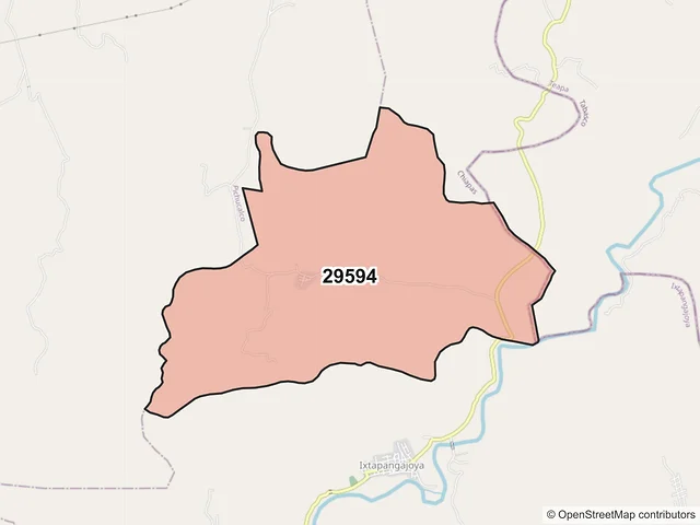 Mapa del código postal 29594, Ixtapangajoya, Chiapas