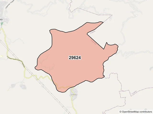 Mapa del código postal 29624, Copainalá, Chiapas