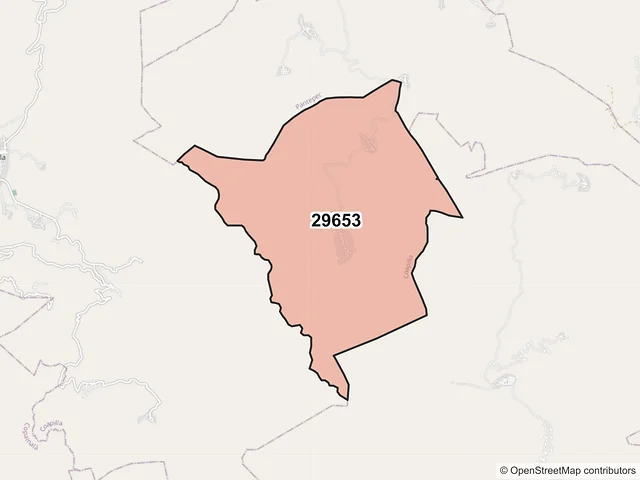 Mapa del código postal 29653, Coapilla, Chiapas