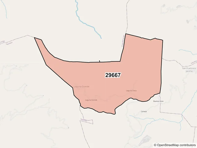 Mapa del código postal 29667, Pantepec, Chiapas