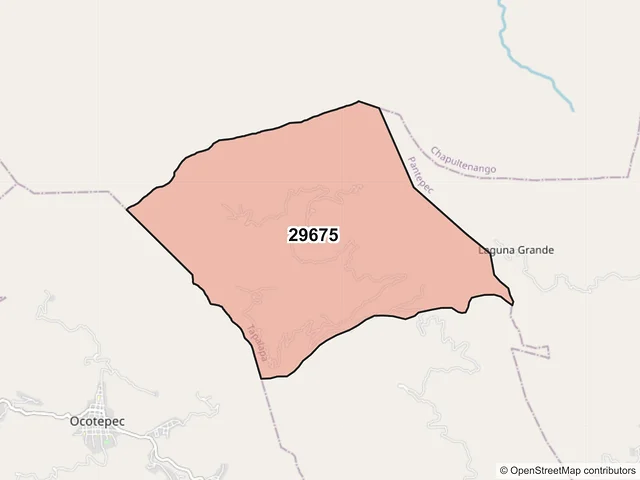 Mapa del código postal 29675, Tapalapa, Chiapas