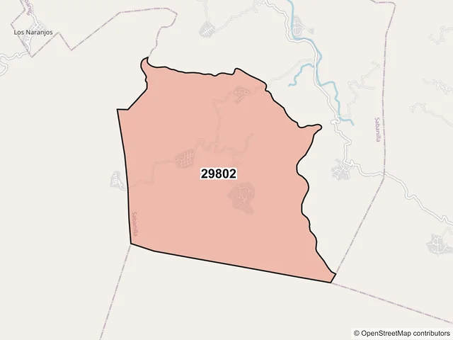 Mapa del código postal 29802, Sabanilla, Chiapas