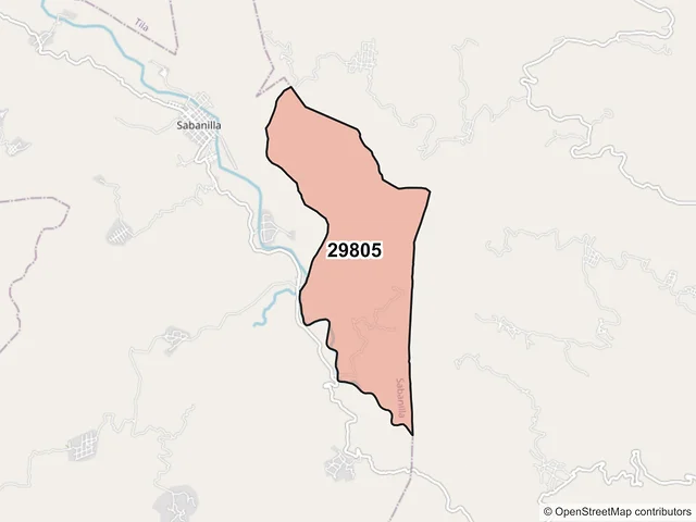 Mapa del código postal 29805, Sabanilla, Chiapas