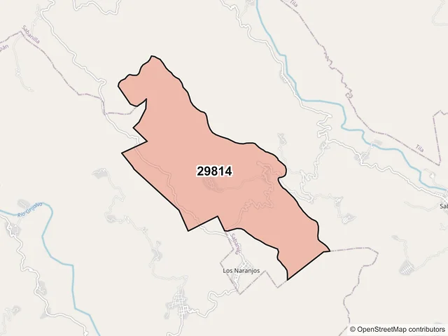 Mapa del código postal 29814, Sabanilla, Chiapas
