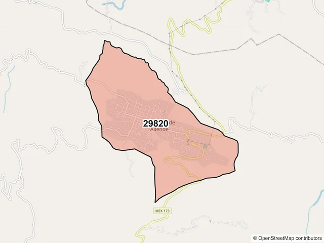 Mapa del código postal 29820, Simojovel, Chiapas