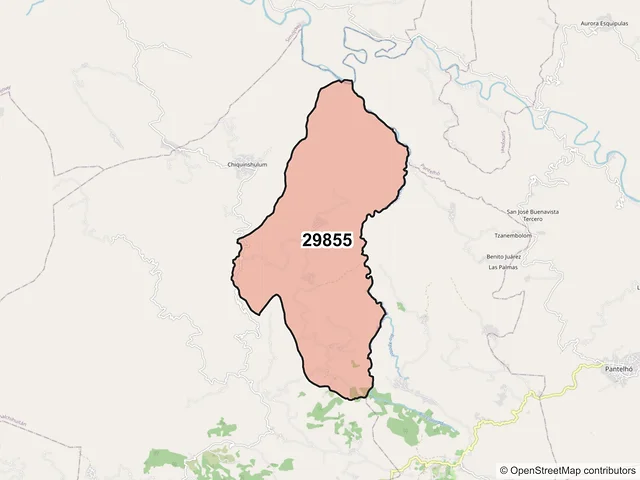 Mapa del código postal 29855, Chalchihuitán, Chiapas