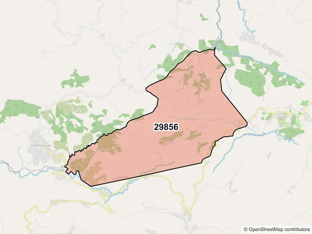 Mapa del código postal 29856, Chalchihuitán, Chiapas