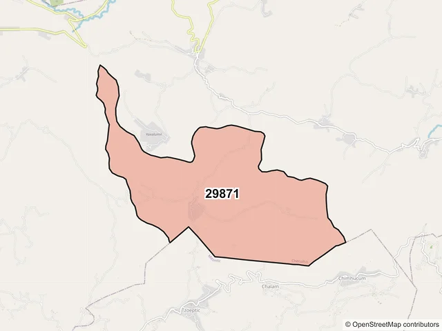 Mapa del código postal 29871, Chenalhó, Chiapas
