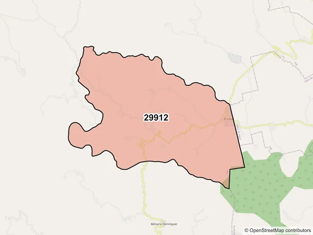 Mapa del código postal 29912, Tila, Chiapas