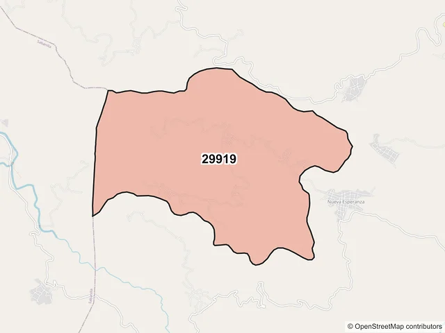 Mapa del código postal 29919, Tila, Chiapas