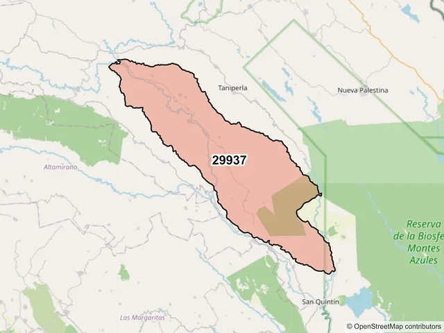 Mapa del código postal 29937, Ocosingo, Chiapas