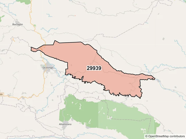 Mapa del código postal 29939, Ocosingo, Chiapas