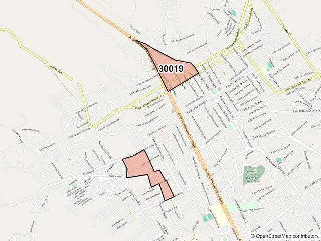 Mapa del código postal 30019, Comitán de Domínguez, Chiapas