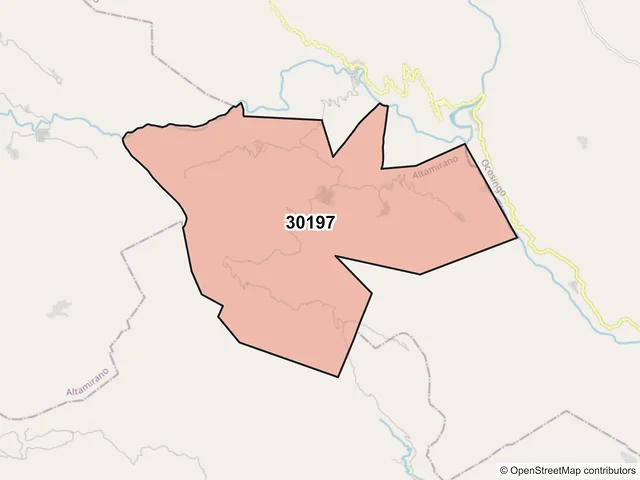 Mapa del código postal 30197, Altamirano, Chiapas