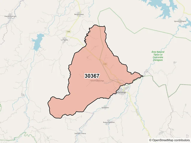 Mapa del código postal 30367, La Concordia, Chiapas