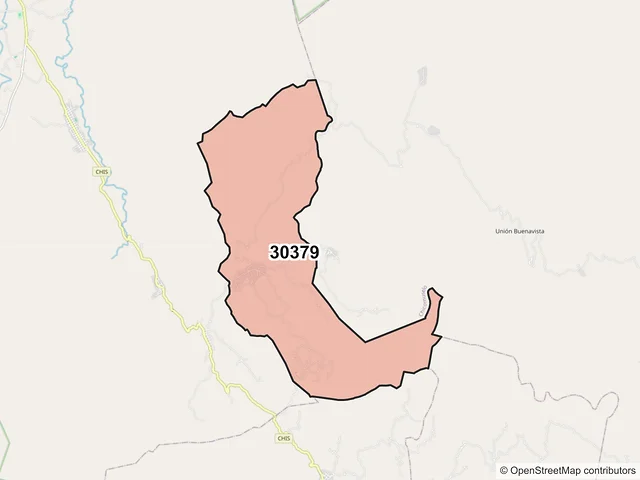 Mapa del código postal 30379, Angel Albino Corzo, Chiapas