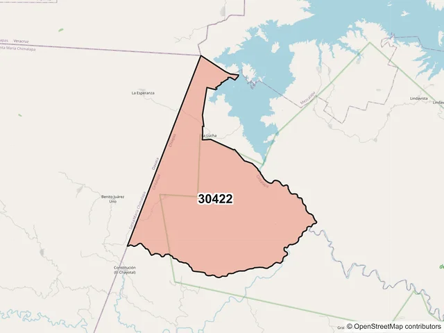 Mapa del código postal 30422, Cintalapa, Chiapas