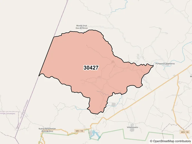 Mapa del código postal 30427, Cintalapa, Chiapas