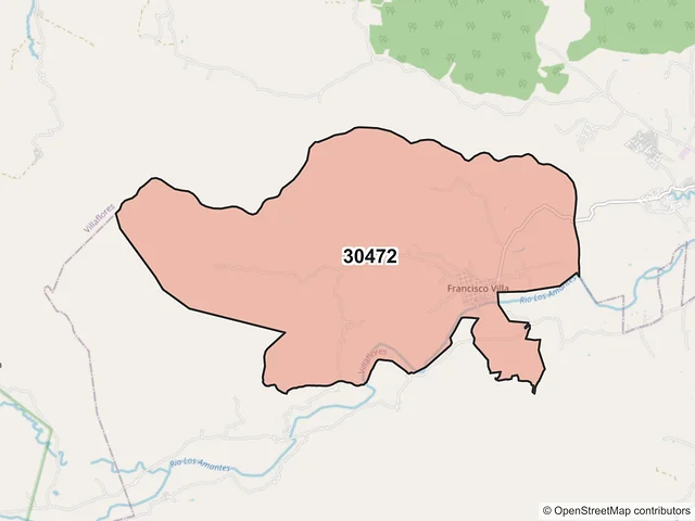 Mapa del código postal 30472, Villaflores, Chiapas