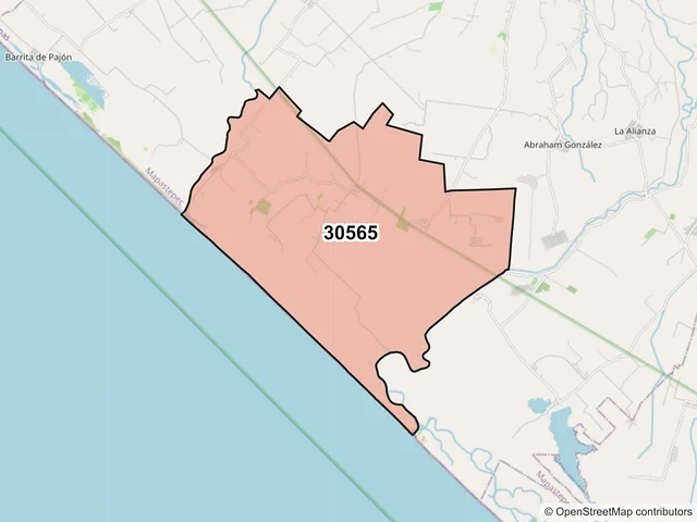 Mapa del código postal 30565, Mapastepec, Chiapas