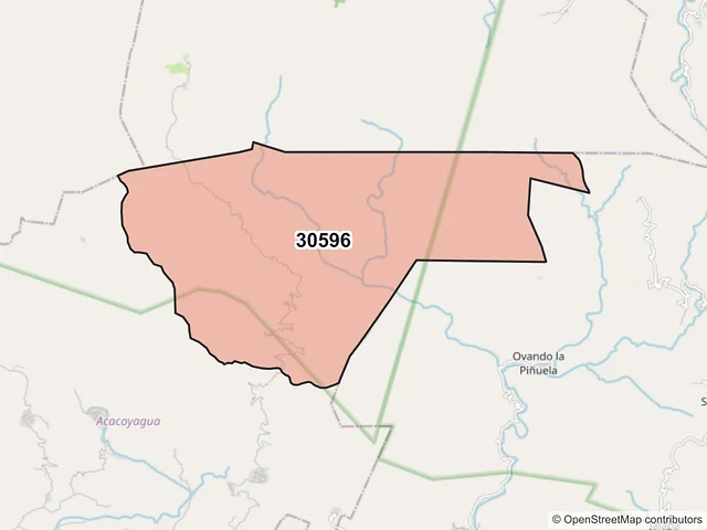 Mapa del código postal 30596, Acacoyagua, Chiapas