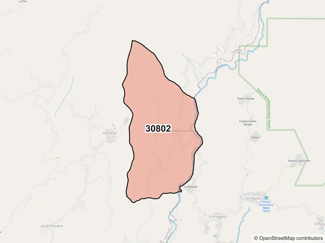 Mapa del código postal 30802, Tapachula, Chiapas