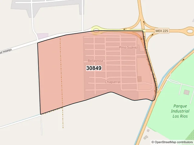 Mapa del código postal 30849, Suchiate, Chiapas