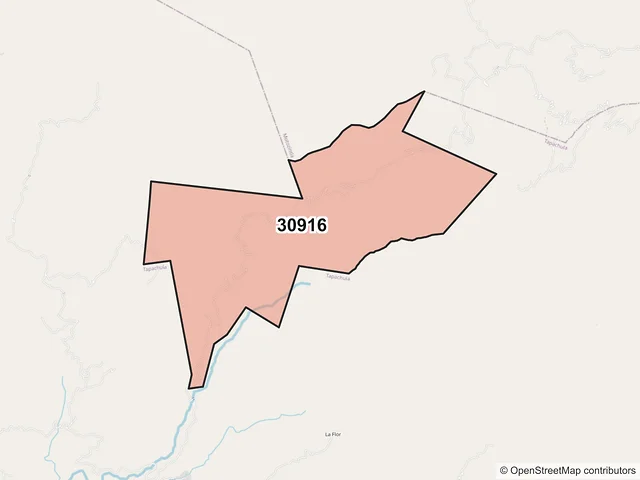 Mapa del código postal 30916, Motozintla, Chiapas