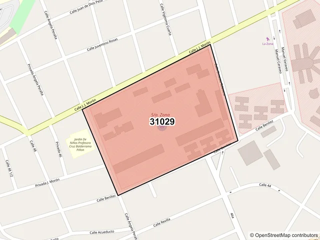Mapa del código postal 31029, Chihuahua, Chihuahua