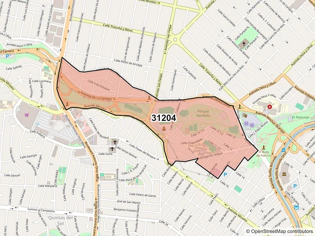 Mapa del código postal 31204, Chihuahua, Chihuahua