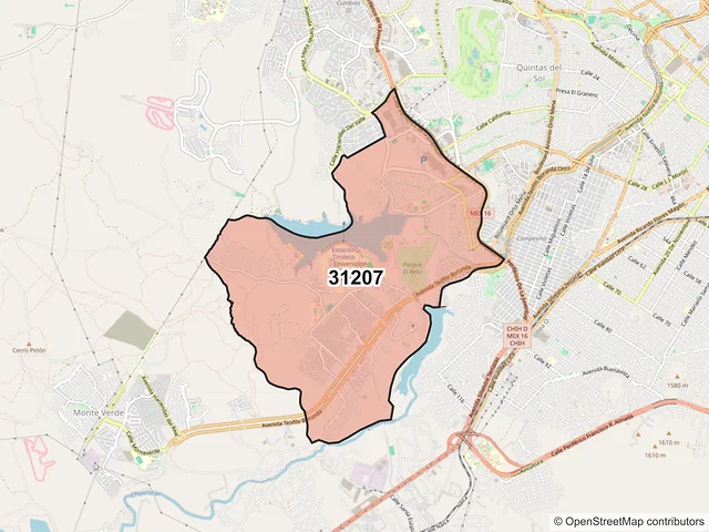 Mapa del código postal 31207, Chihuahua, Chihuahua