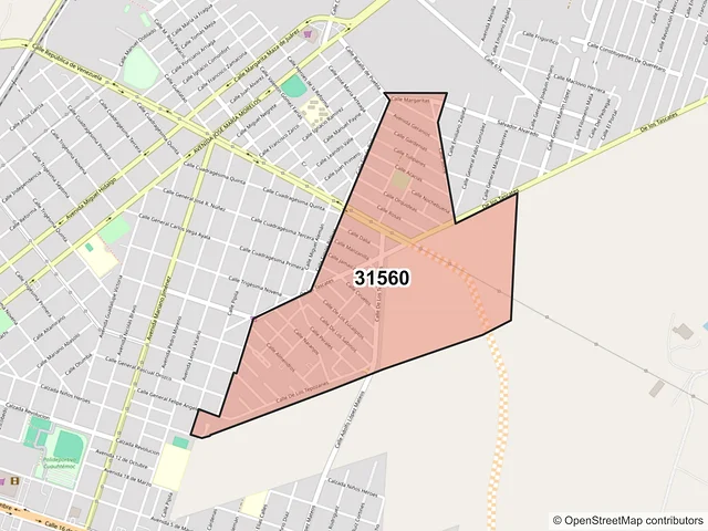 Mapa del código postal 31560, Cuauhtémoc, Chihuahua