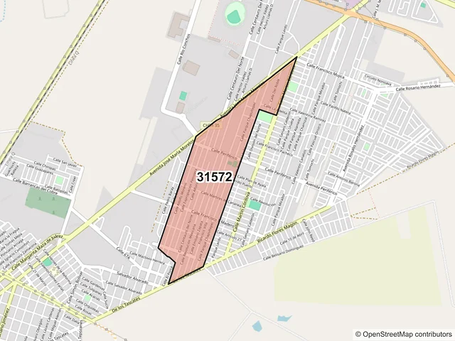 Mapa del código postal 31572, Cuauhtémoc, Chihuahua