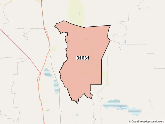 Mapa del código postal 31631, Chihuahua, Chihuahua