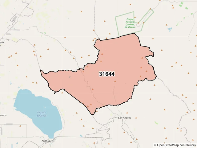 Mapa del código postal 31644, Riva Palacio, Chihuahua